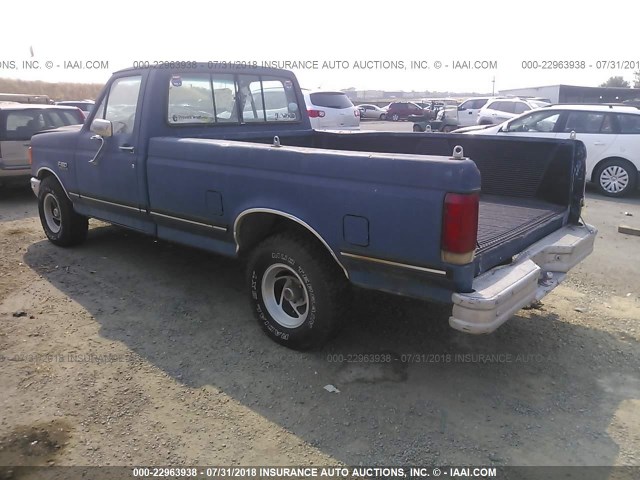 2FTDF15Y2HCA63013 - 1987 FORD F150 BLUE photo 3