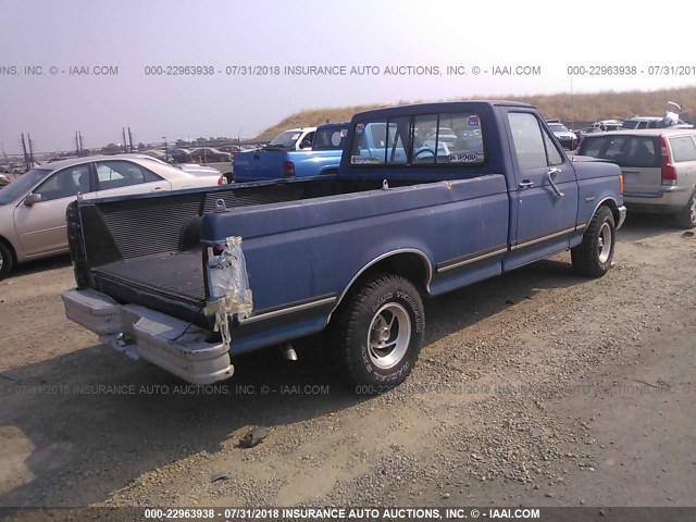 2FTDF15Y2HCA63013 - 1987 FORD F150 BLUE photo 4