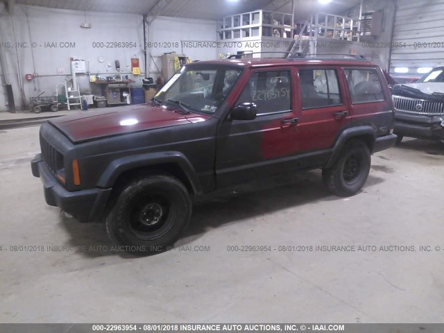 1J4FF28S7XL527773 - 1999 JEEP CHEROKEE SE MAROON photo 2