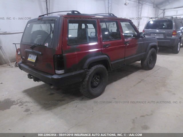 1J4FF28S7XL527773 - 1999 JEEP CHEROKEE SE MAROON photo 4