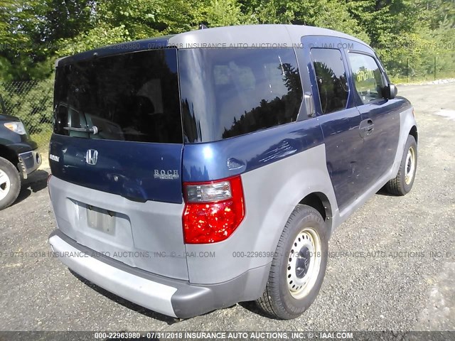 5J6YH28243L008838 - 2003 HONDA ELEMENT DX BLUE photo 4