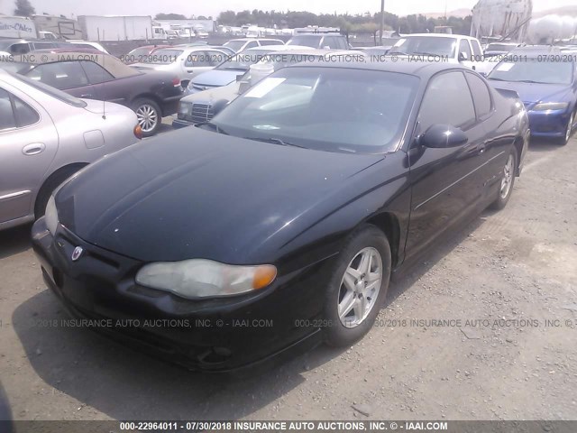 2G1WX12K539349684 - 2003 CHEVROLET MONTE CARLO SS BLACK photo 2