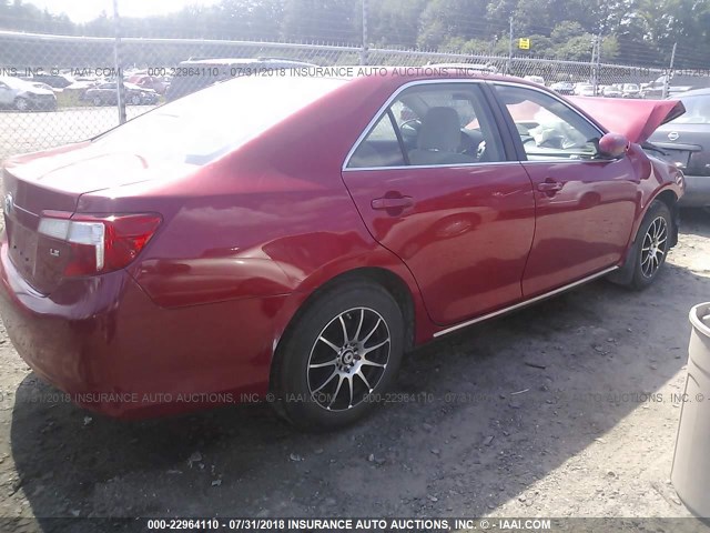 4T4BF1FK1CR202298 - 2012 TOYOTA CAMRY SE/LE/XLE 红色 照片 4