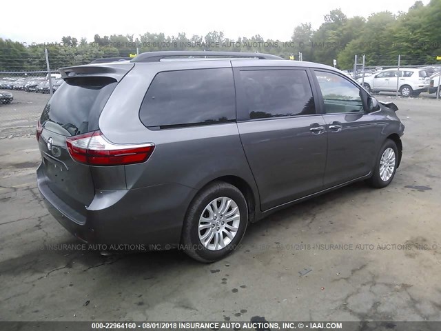 5TDYZ3DC5HS886193 - 2017 TOYOTA SIENNA XLE/LIMITED GRAY photo 4