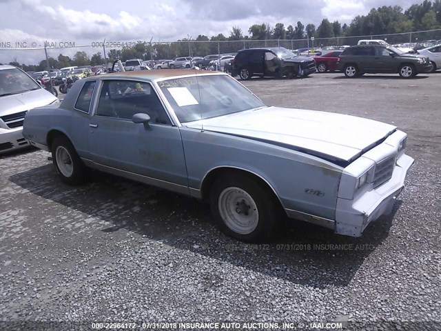 1G1GZ37H5FR102019 - 1985 CHEVROLET MONTE CARLO  Light Blue photo 1