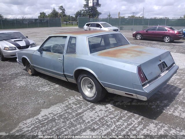 1G1GZ37H5FR102019 - 1985 CHEVROLET MONTE CARLO  Light Blue photo 3