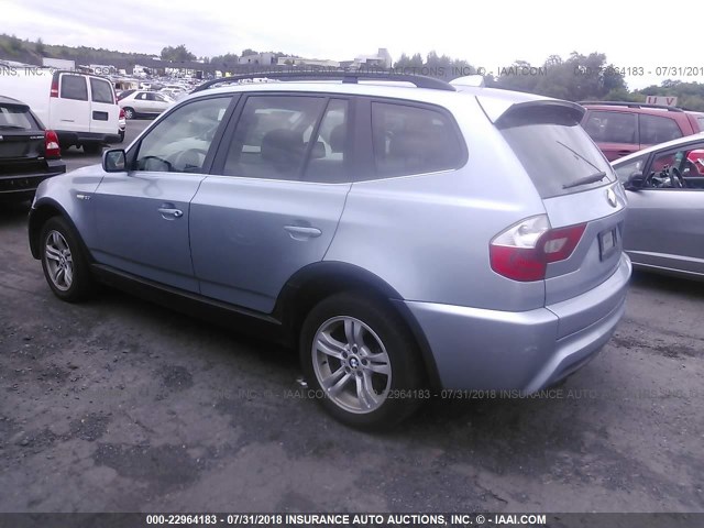 WBXPA93486WD29507 - 2006 BMW X3 3.0I Light Blue photo 3