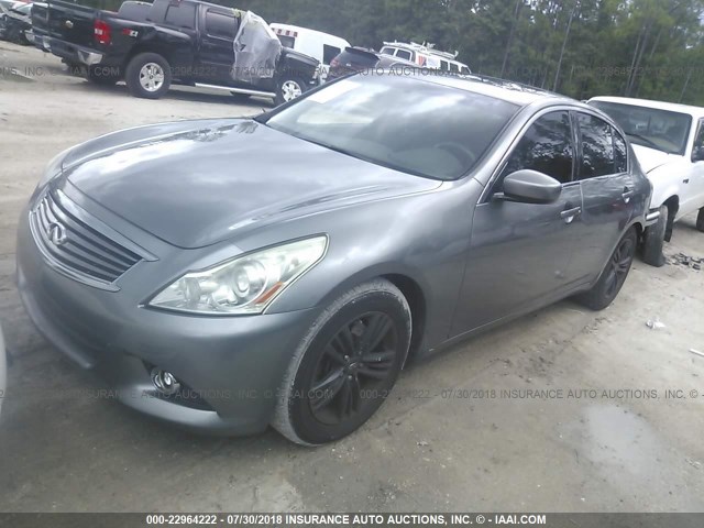 JN1DV6AP1BM601305 - 2011 INFINITI G25 JOURNEY GRAY photo 2