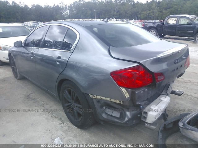 JN1DV6AP1BM601305 - 2011 INFINITI G25 JOURNEY GRAY photo 3