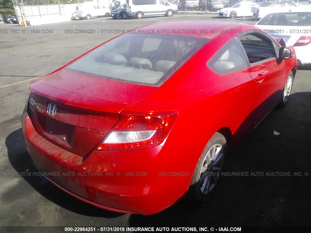 2HGFG3B08CH528147 - 2012 HONDA CIVIC EXL 红色 照片 4