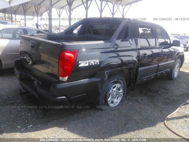 3GNEC13T63G141770 - 2003 CHEVROLET AVALANCHE C1500 BLACK photo 4