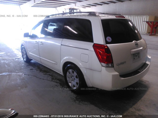 5N1BV28U46N102860 - 2006 NISSAN QUEST S/SE/SL WHITE photo 3