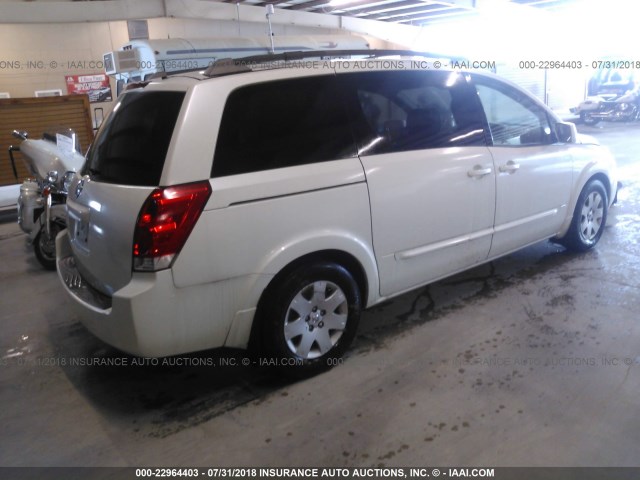 5N1BV28U46N102860 - 2006 NISSAN QUEST S/SE/SL WHITE photo 4