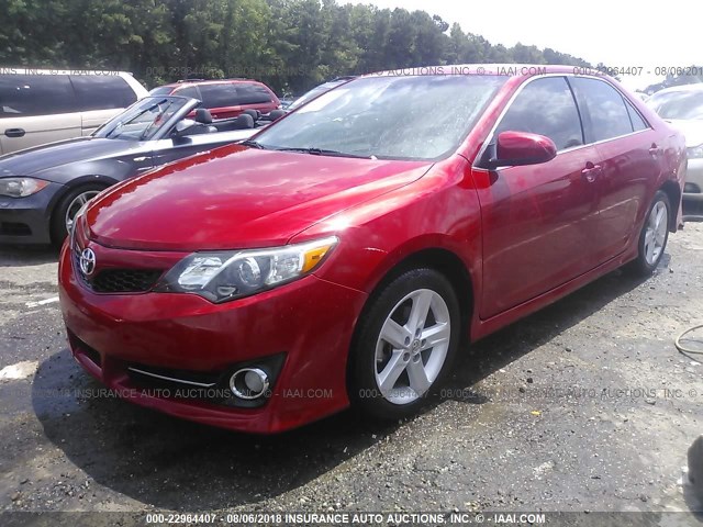 4T1BF1FK2CU563789 - 2012 TOYOTA CAMRY SE/LE/XLE წითელი ფოტო 2