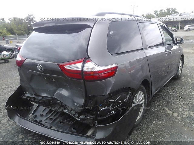 5TDYZ3DCXHS794352 - 2017 TOYOTA SIENNA XLE/LIMITED GRAY photo 4