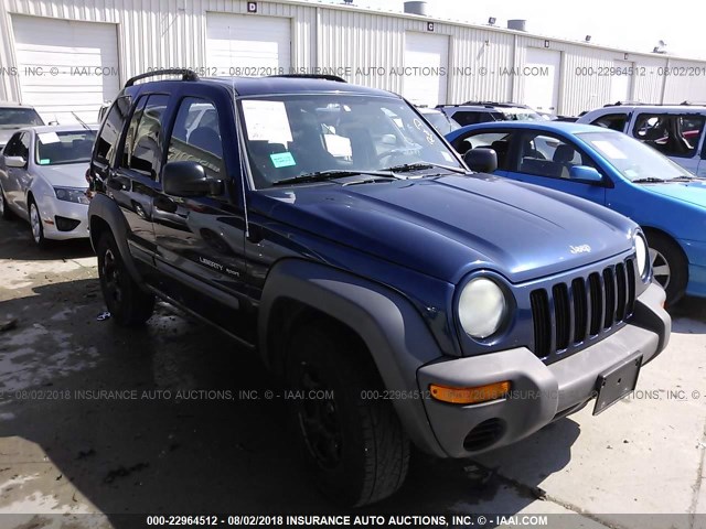 1J4GL48K63W577307 - 2003 JEEP LIBERTY SPORT/FREEDOM მუქი ლურჯი ფოტო 1