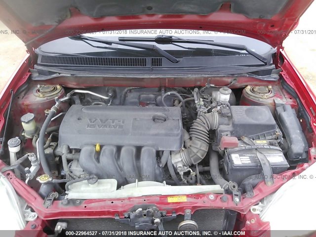 2T1KR32E95C427604 - 2005 TOYOTA COROLLA MATRIX XR RED photo 10