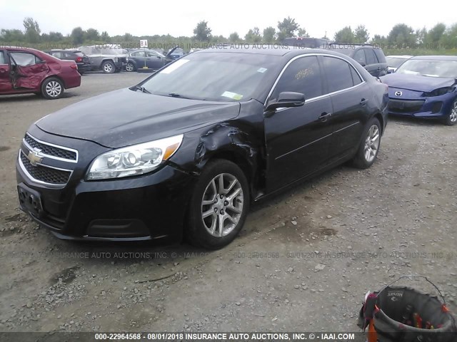 1G11C5SAXDF200670 - 2013 CHEVROLET MALIBU 1LT BLACK photo 2