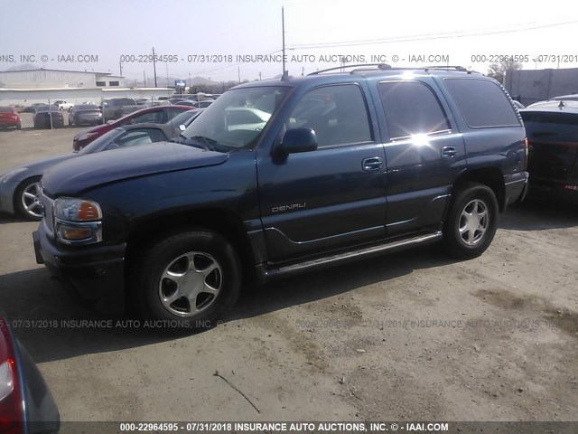 1GKEK63U06J142096 - 2006 GMC YUKON DENALI BLUE photo 2