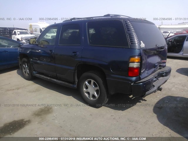 1GKEK63U06J142096 - 2006 GMC YUKON DENALI BLUE photo 3