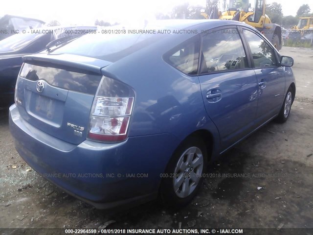 JTDKB20U553022129 - 2005 TOYOTA PRIUS BLUE photo 4