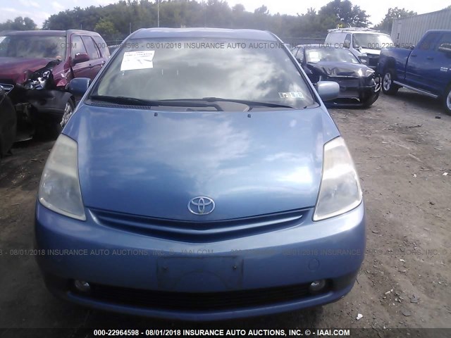 JTDKB20U553022129 - 2005 TOYOTA PRIUS BLUE photo 6