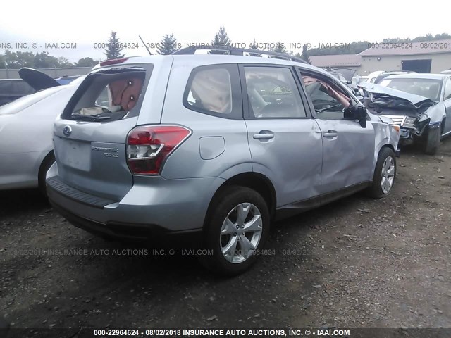 JF2SJABC1FH554646 - 2015 SUBARU FORESTER 2.5I SILVER photo 4