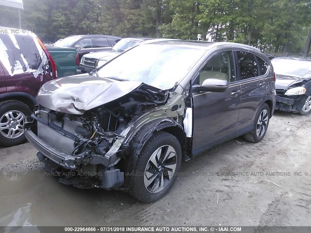 5J6RM3H93GL028376 - 2016 HONDA CR-V TOURING BROWN photo 2