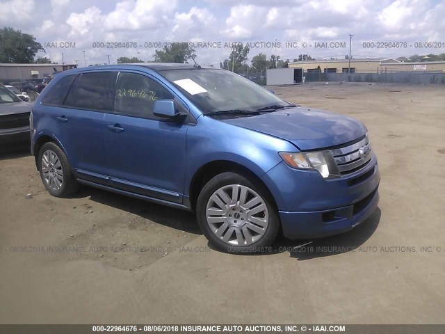 2FMDK3AC2ABA01765 - 2010 FORD EDGE SPORT BLUE photo 1