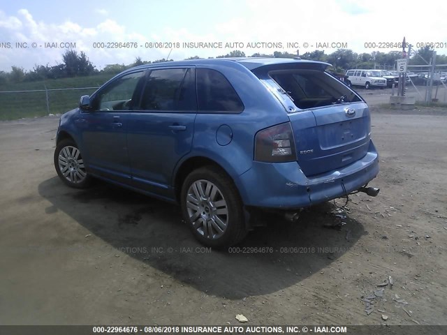 2FMDK3AC2ABA01765 - 2010 FORD EDGE SPORT BLUE photo 3