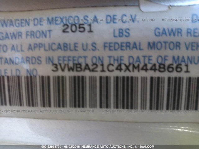 3VWBA21C4XM448661 - 1999 VOLKSWAGEN NEW BEETLE GL Gümüş foto 9