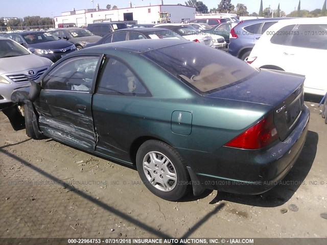 1HGEM21251L122148 - 2001 HONDA CIVIC DX GREEN photo 3