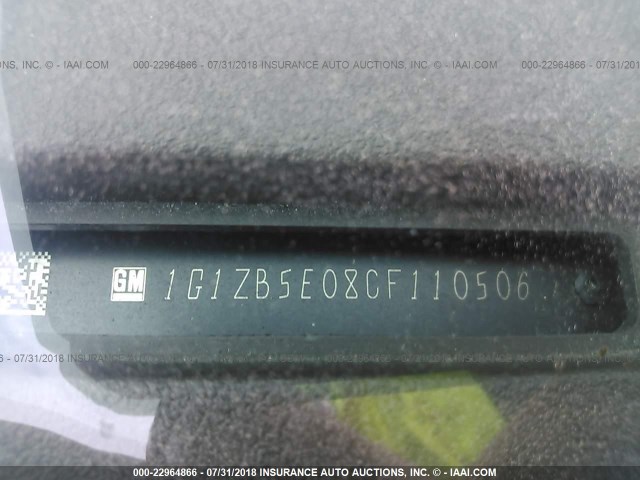 1G1ZB5E08CF110506 - 2012 CHEVROLET MALIBU LS BROWN photo 9