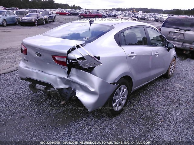 KNADN4A36F6449480 - 2015 KIA RIO EX/SX SILVER photo 4