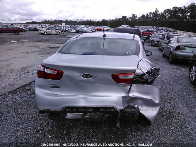 KNADN4A36F6449480 - 2015 KIA RIO EX/SX SILVER photo 6