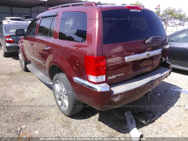 1A8HX58207F558173 - 2007 CHRYSLER ASPEN LIMITED MAROON photo 3