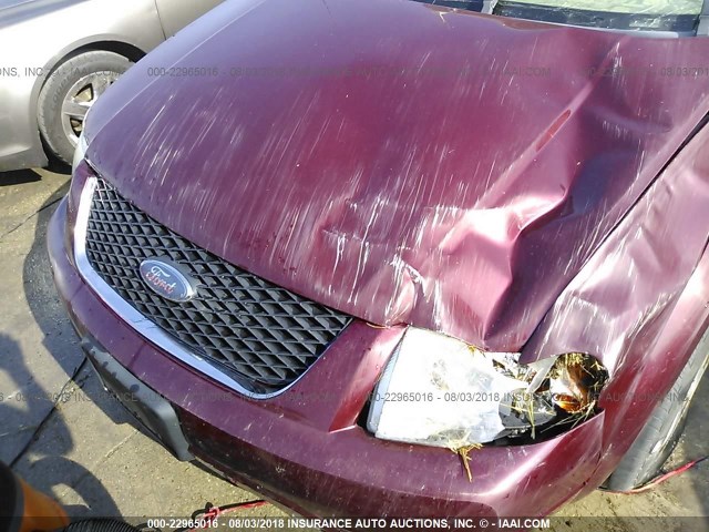 1FMDK06186GA01047 - 2006 FORD FREESTYLE LIMITED BURGUNDY photo 10