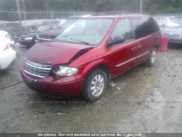 2C4GP54L85R202027 - 2005 CHRYSLER TOWN & COUNTRY TOURING RED photo 2