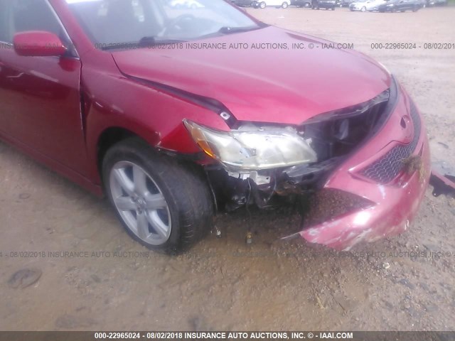 4T1BE46KX8U249450 - 2008 TOYOTA CAMRY CE/LE/XLE/SE RED photo 6