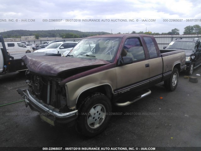 2GTEK19K0S1552485 - 1995 GMC SIERRA K1500 MAROON photo 2