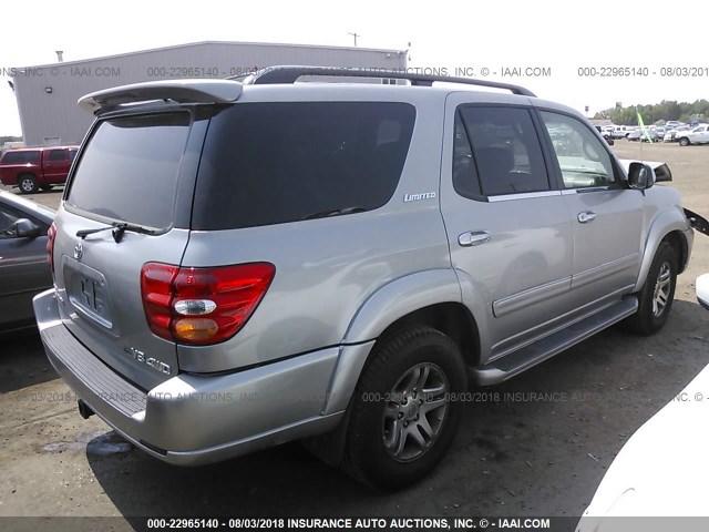 5TDBT48A43S169363 - 2003 TOYOTA SEQUOIA LIMITED SILVER photo 4