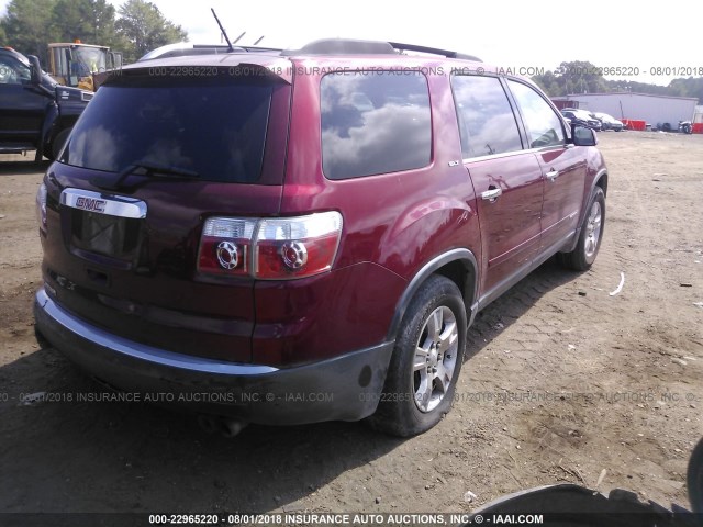 1GKER33717J136555 - 2007 GMC ACADIA SLT-2 RED photo 4