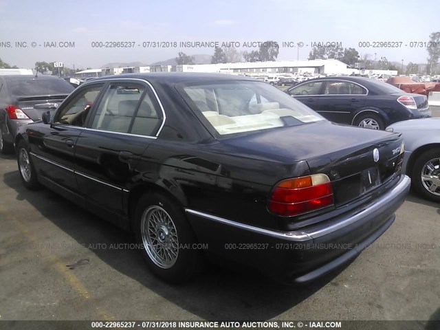 WBAGF832XWDL52512 - 1998 BMW 740 I AUTOMATIC BLACK photo 3