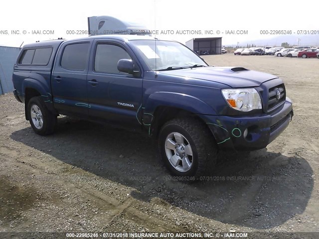 5TELU42N57Z374812 - 2007 TOYOTA TACOMA DOUBLE CAB მუქი ლურჯი ფოტო 1