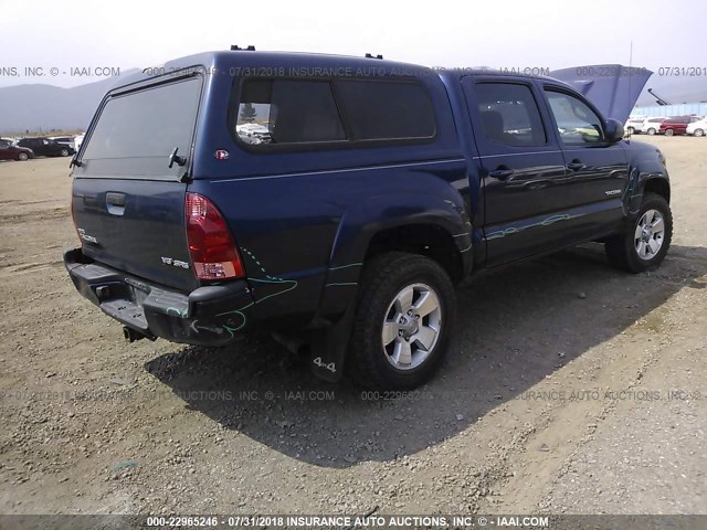 5TELU42N57Z374812 - 2007 TOYOTA TACOMA DOUBLE CAB Dark Blue photo 4