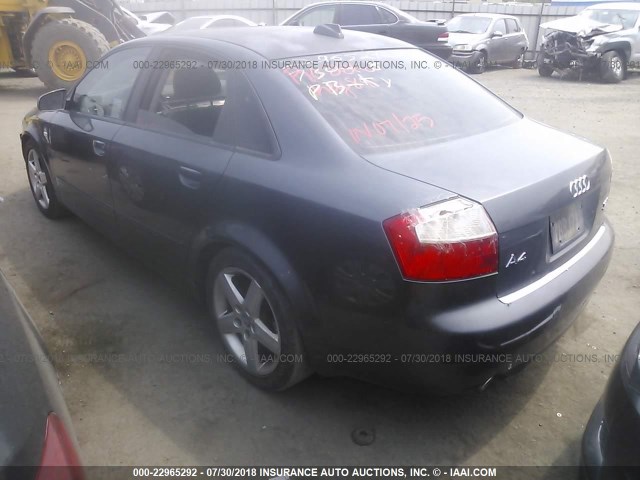 WAULC68E24A223404 - 2004 AUDI A4 1.8T QUATTRO GRAY photo 3