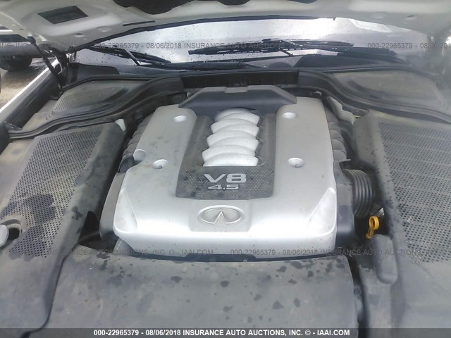 JNKBY01F78M550075 - 2008 INFINITI M45 WHITE photo 10