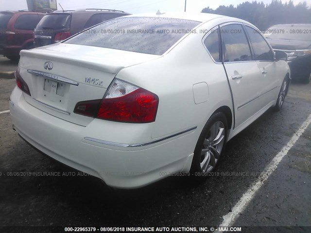 JNKBY01F78M550075 - 2008 INFINITI M45 WHITE photo 4