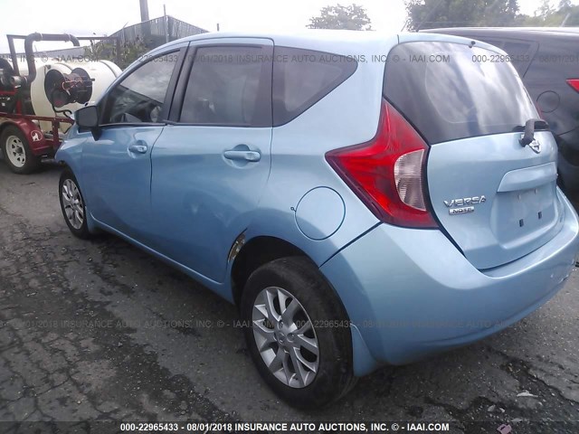 3N1CE2CP4FL426713 - 2015 NISSAN VERSA NOTE S/S PLUS/SV/SL/SR Light Blue photo 3