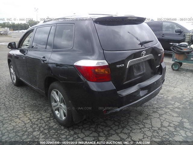 JTEES43A782049607 - 2008 TOYOTA HIGHLANDER SPORT BLACK photo 3